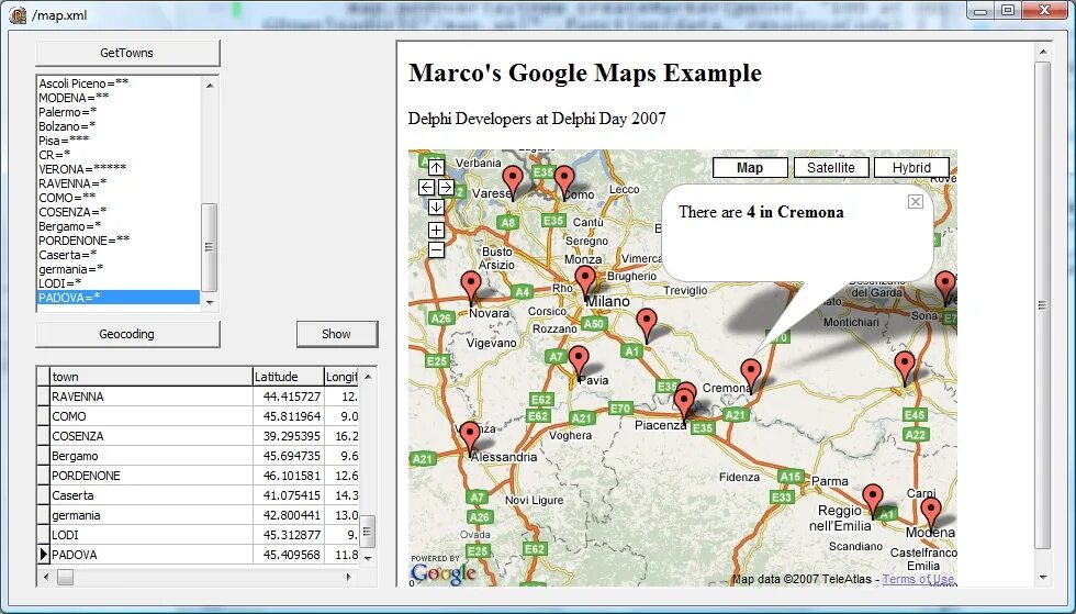 Map component