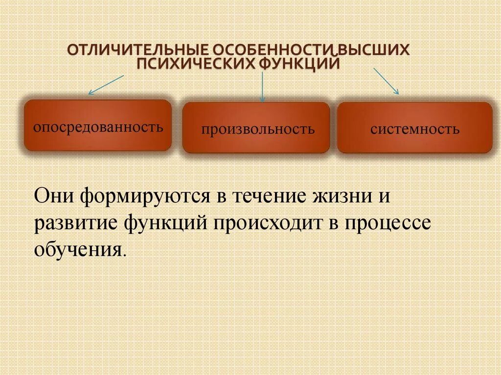 Факторы психических функций. Высшие функции психики. Натуральные и высшие психические функции. Характеристики высших психических функций. Базовые и высшие психические функции.