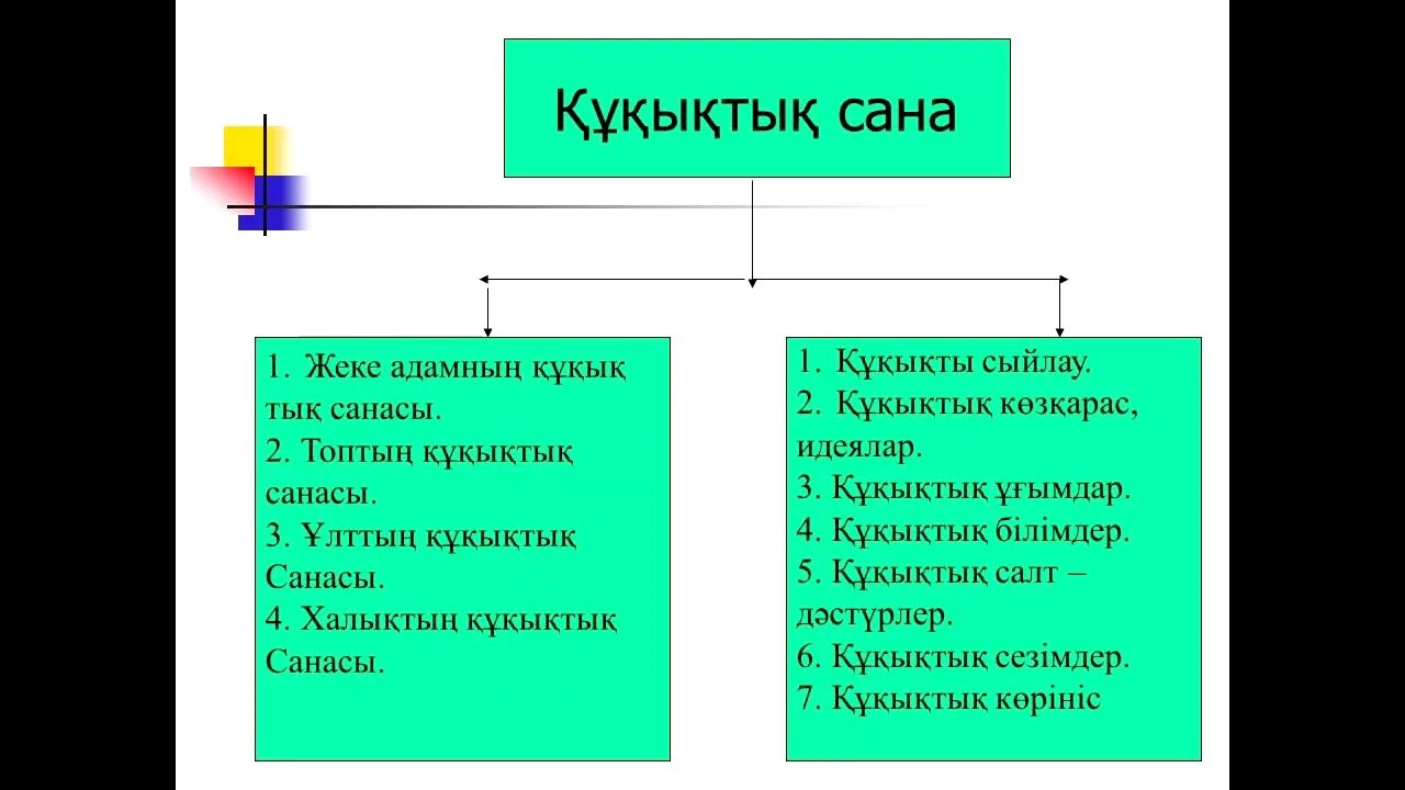 Құқықтық білім беру. Құқық дегеніміз не. Мемлекет дегеніміз не. Сана сезім дегеніміз не. Тәрбие принципы.