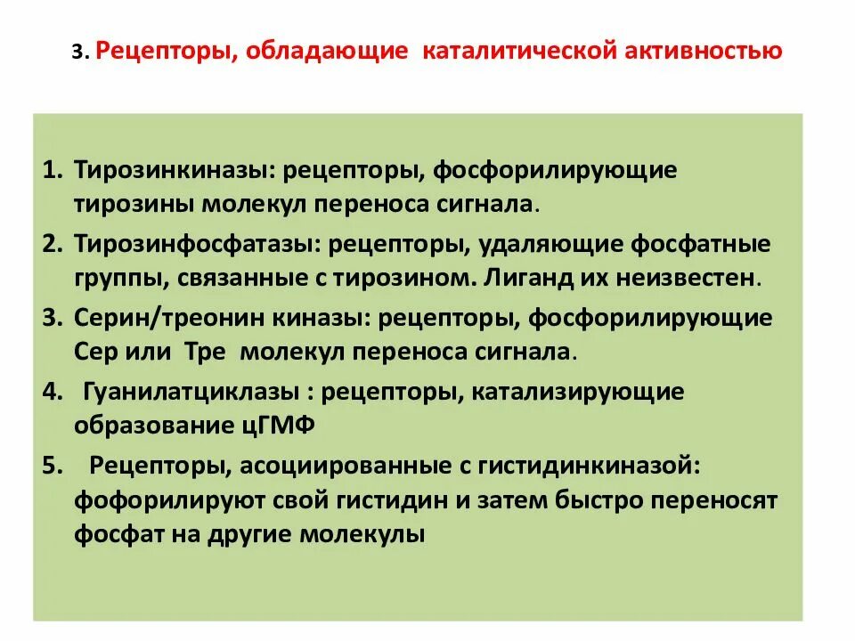 Каталитической активностью обладает. Рецепторы обладающие каталитической активностью. Рецепторы обладающие тирозинкиназной активностью. Рецепторы тирозинфосфатазе.