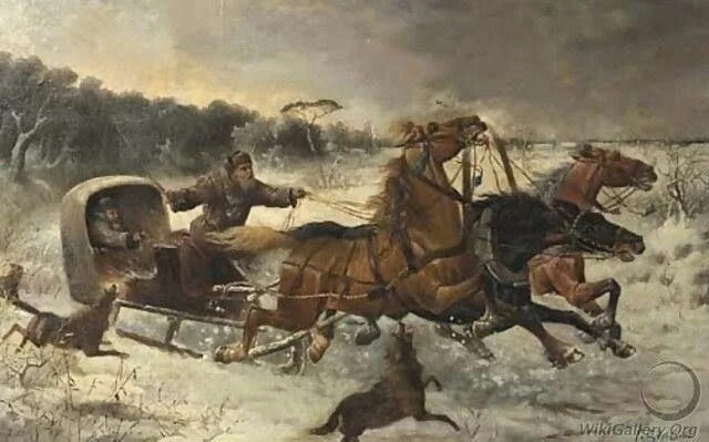 LIRYKA, LIRYKA...: Trojka - Michail Shufutinsky Vintage artwork, Winter landscap