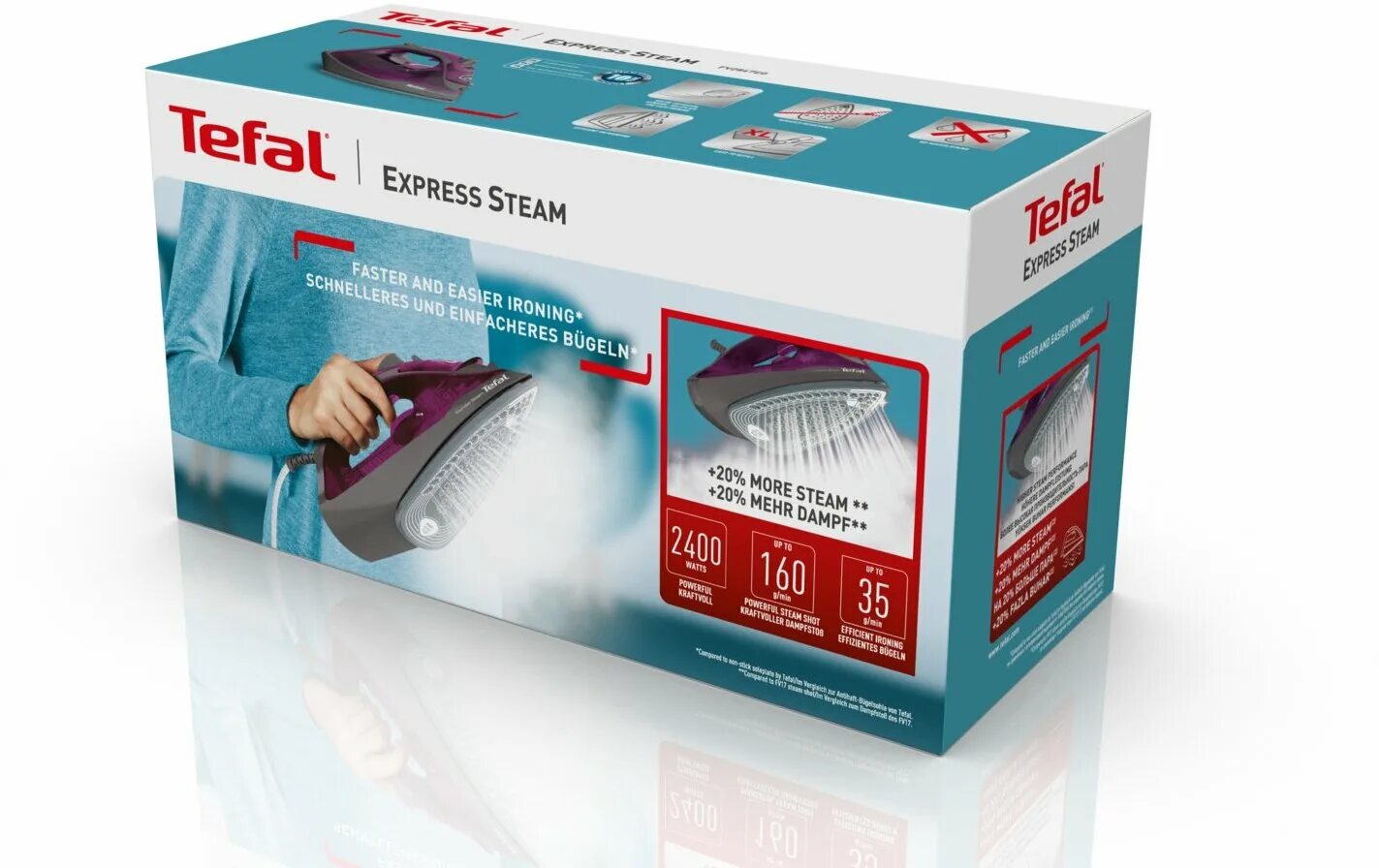 утюг tefal fv 2836 e0 бордовый.