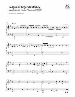 (LoL) Sheets, POPSTARS Sheets, KDA Sheets, Piano 88keys Sheets, valerie b...