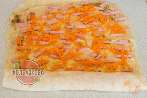 Лаваш с колбасой и корейской