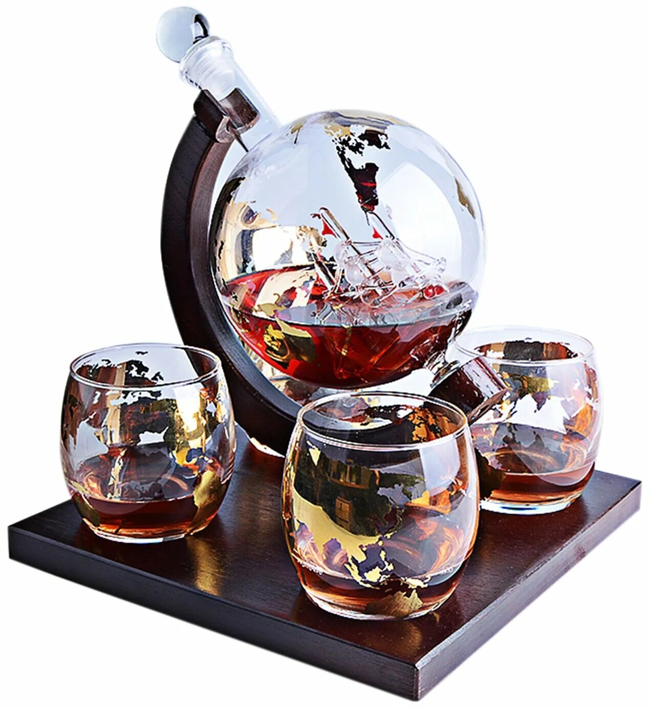 декантер whiskey globe. декантер whiskey globe. декантер глобус с бокалами. декантер - графин для виски "корабль в глобусе globe". графин корабль.