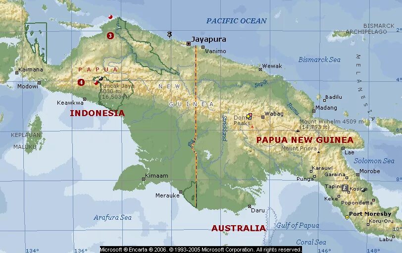 Остров новая гвинея на карте океанов. Остров новая Гвинея на карте. Остров новая Гвинея физическая карта. Карта острова новая Гвинея географическая. Где находится новая Гвинея на карте.
