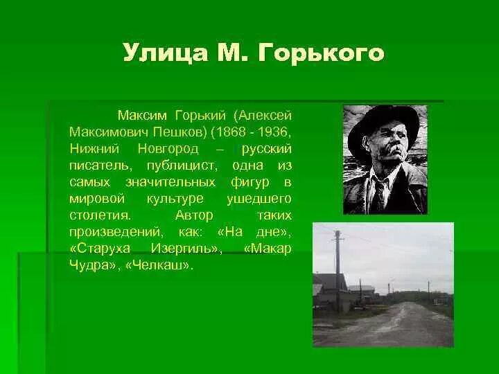 Почему а м горький. Улица названная в честь Максима Горького. В честь кого названа улица Максима Горького.