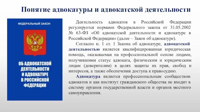 63 фз изменения 2023. Адвокатура в Российской Федерации. ФЗ об адвокатской деятельности. Деятельность адвокатуры РФ. Об адвокатской деятельности и адвокатуре в РФ.