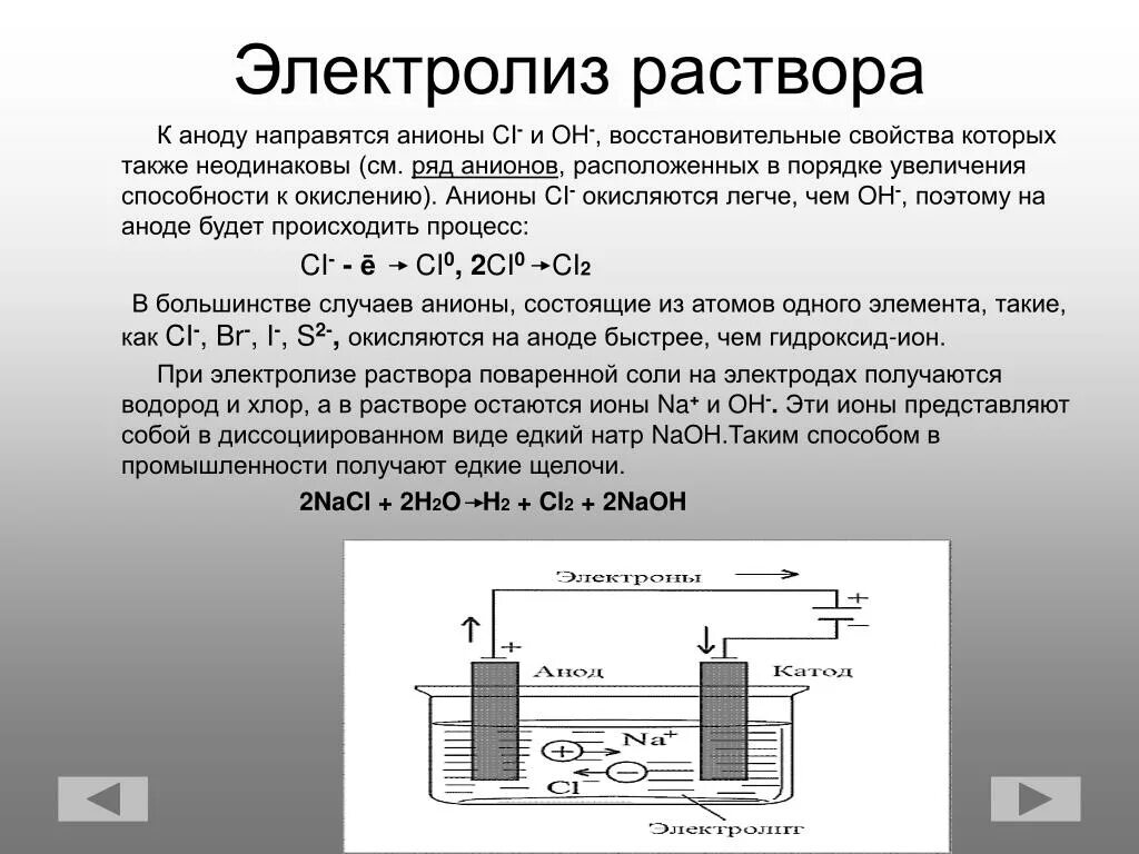 Над раствором едкого натра. Электролиз растворов на аноде. Электролиз катод и анод. Электролиз растворов на аноде и катоде. Электролиз раствора едкого натра.