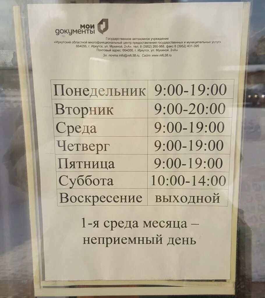 Режим работы мфц города краснодара
