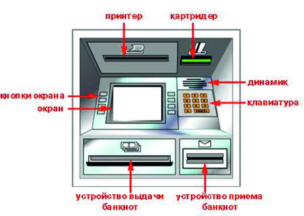 Организация приема денег. Название частей банкомата. Устройство банкомата схема. Из чего состоит Банкомат Сбербанка. Строение банкомата.