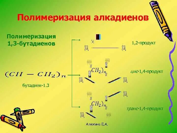 1 2 Полимеризация бутадиена 1 3. Полимеризация алкадиенов. Полимеризация бутадиена 1.3. Реакция полимеризации алкадиенов. Бутадиен 1 3 полимеризация реакция