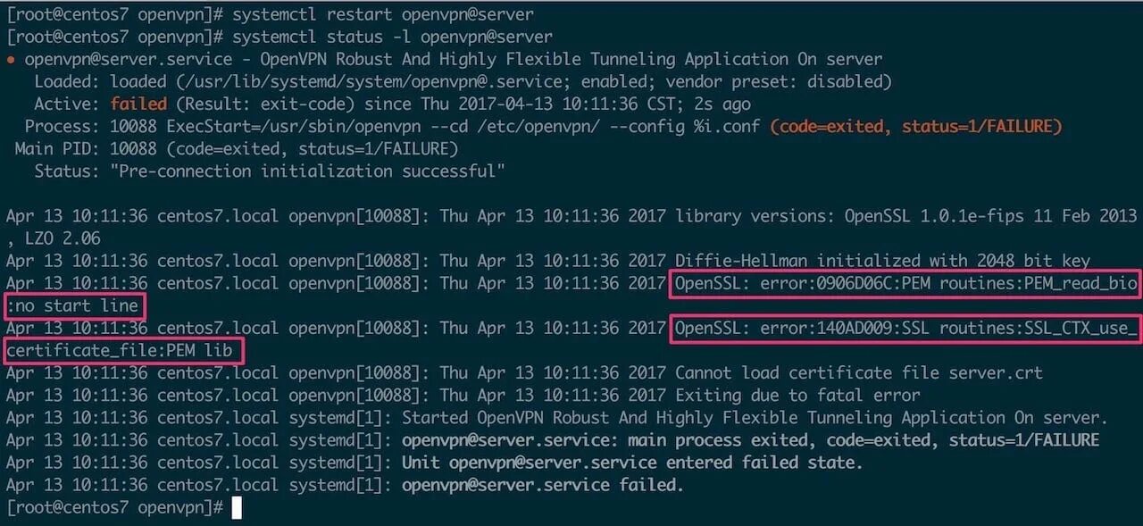 Start process exit. Установка OPENVPN. Сервер на Centos. Служба OPENVPN service. Ошибки OPENVPN.