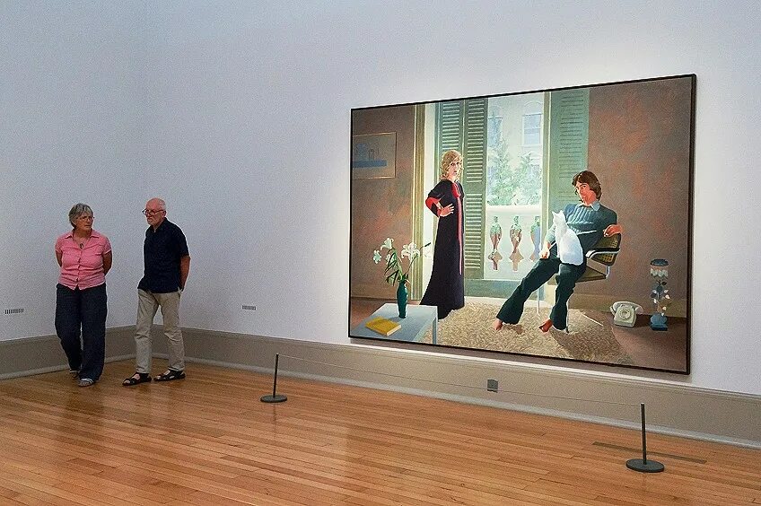 David Hockney Mr and Mrs Clark and Percy. Дэвид Хокни Мистер и миссис Кларк и Перси. Дэвид Хокни Мистер и миссис Кларк и Перси. 1971. Mr and Mrs Clark and Percy.