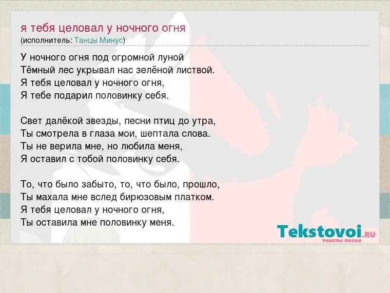 Половинка текст. Половинка текст песни. У ночного огня песня слова. Текст песни половинка моя. Я готов целовать минус