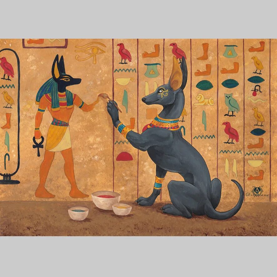 Животные богов египта. Египетские фрески Анубис. Анубис на фресках древнего Египта. Собаки на египетских фресках. Египетские фрески с кошками.