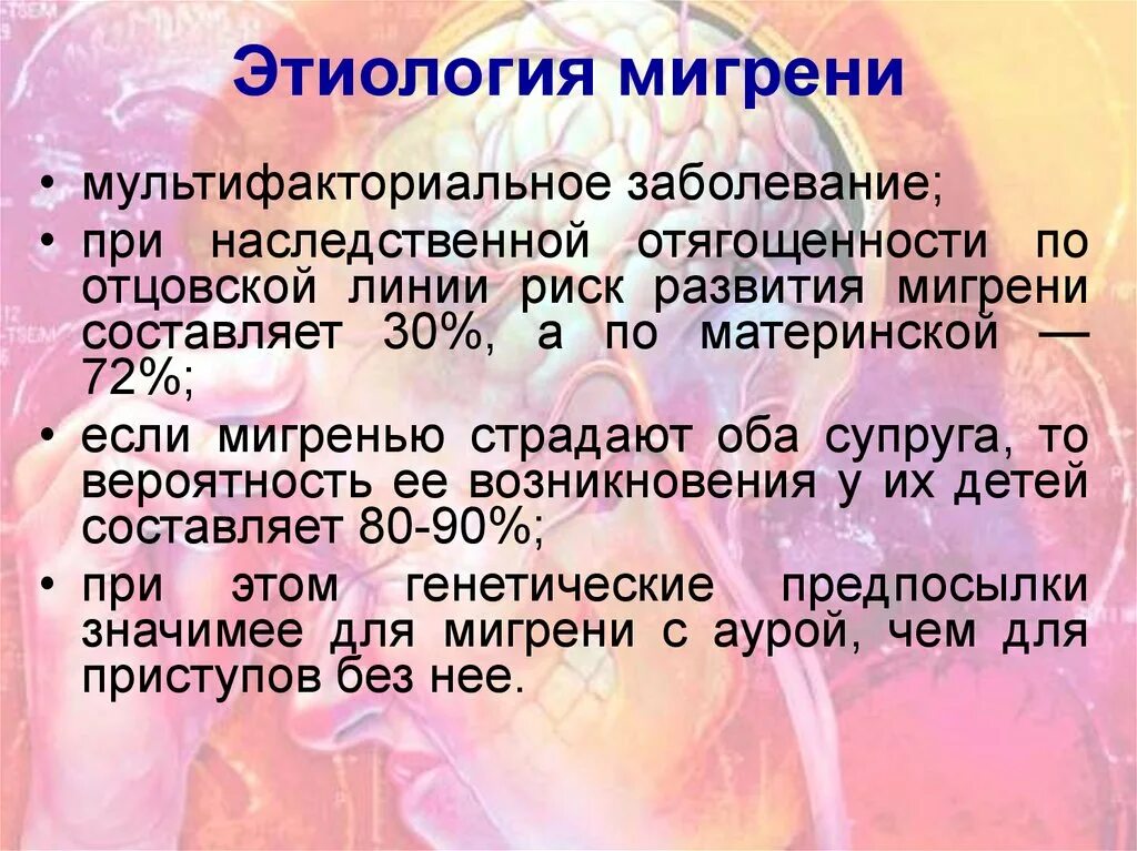 Что происходит при мигрени. Мигрень этиология. Мигрень этиология патогенез. Этиопатогенез мигрени. Мигрень презентация.