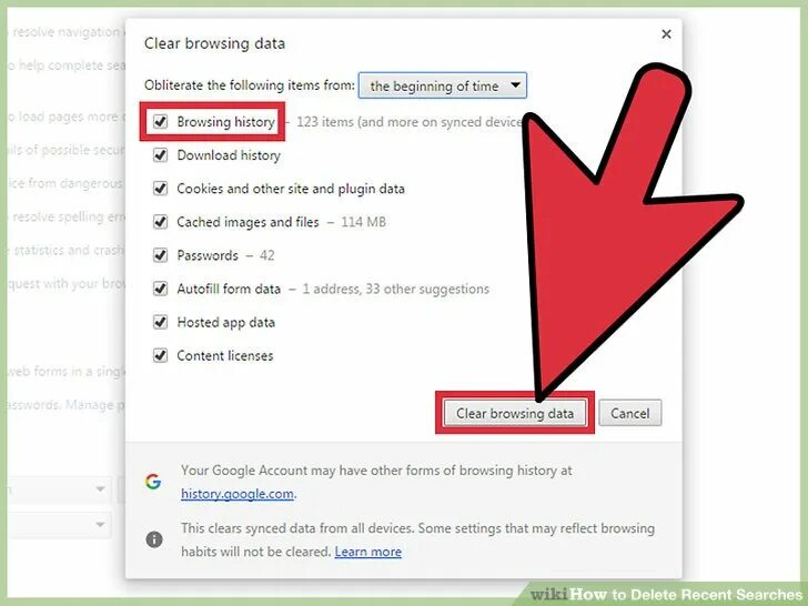 How to delete history. Recent searches. очистить recent. recent. delete all data from search site.