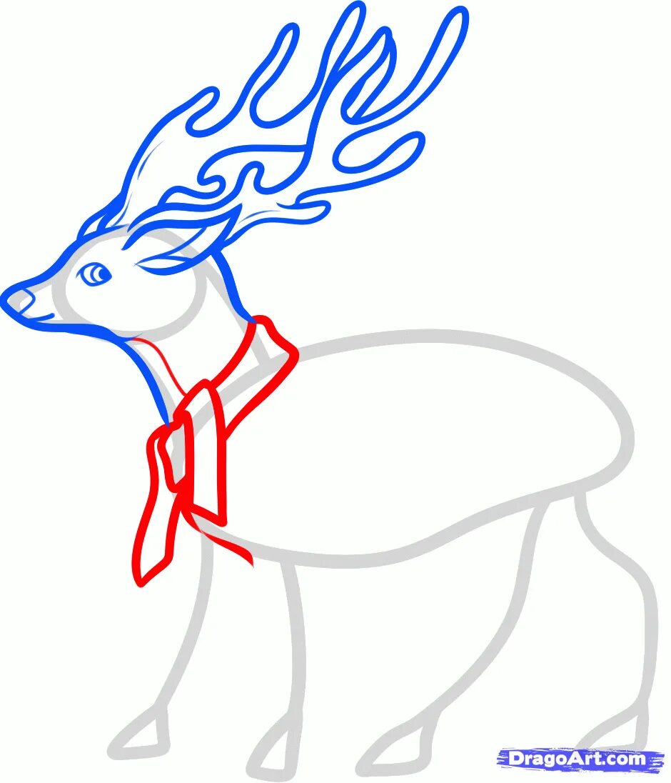 Рисунок оленя на новый год. Новогодний олень поэтапное рисование. Легкие новогодние рисунки олень. Рисование олень маленький. Поэтапное рисование оленя новый год-.
