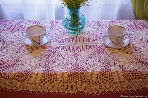 Скатерть спицами