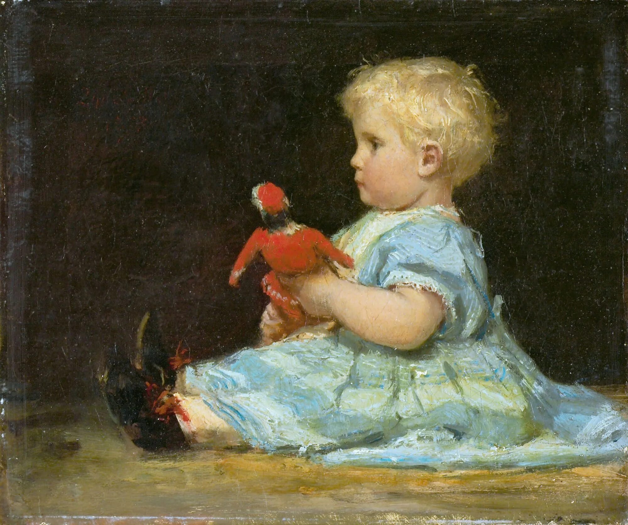 Albert Anker художник картины. Картинка девочка с куклой