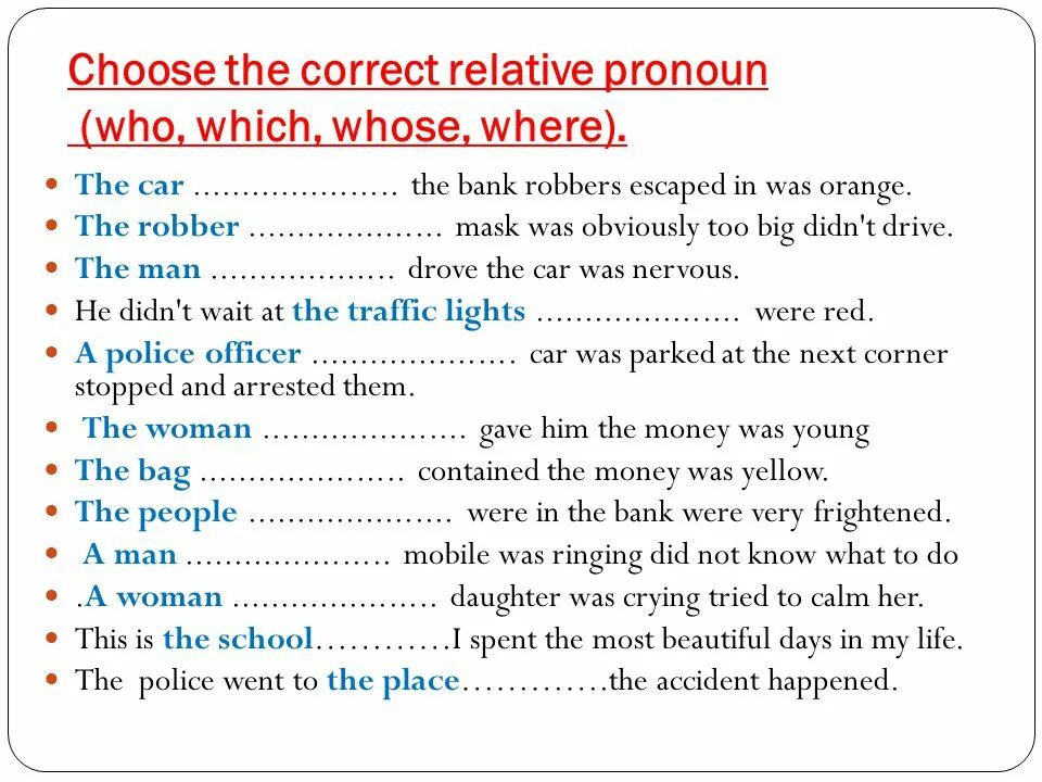 Relative pronouns and adverbs 7 класс. Who which whose упражнения. Relative pronouns в английском упражнения. Задания на which who that.