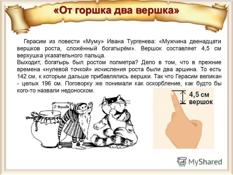 Двенадцати вершков роста. Рост герасима. Герасим двенадцати вершков роста. Рост 12 вершков это сколько в сантиметрах. 12 вершков роста муму.