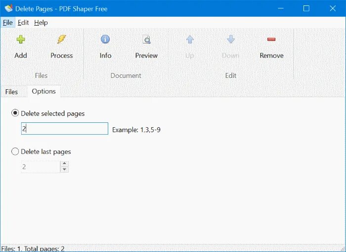 Remove to pdf. Delete pages