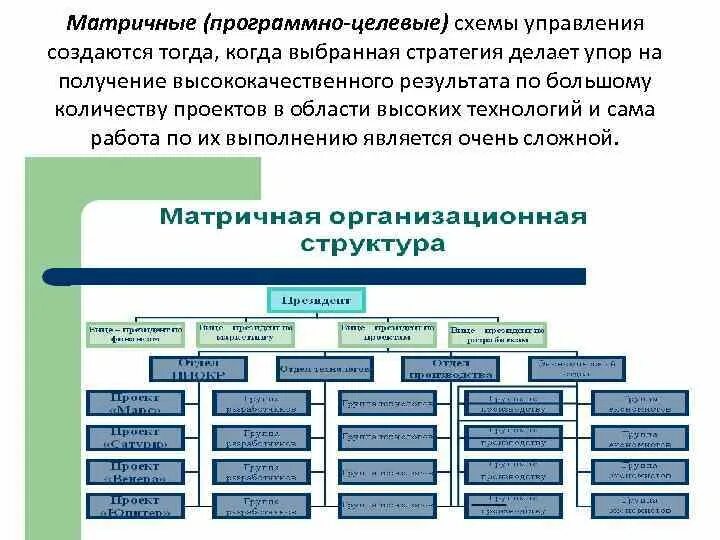 Системы управления лекции. Программная организационная структура. целевая организационная структура схема. матричная (программно - целевая) структура управления. матричная организационная структура управления.