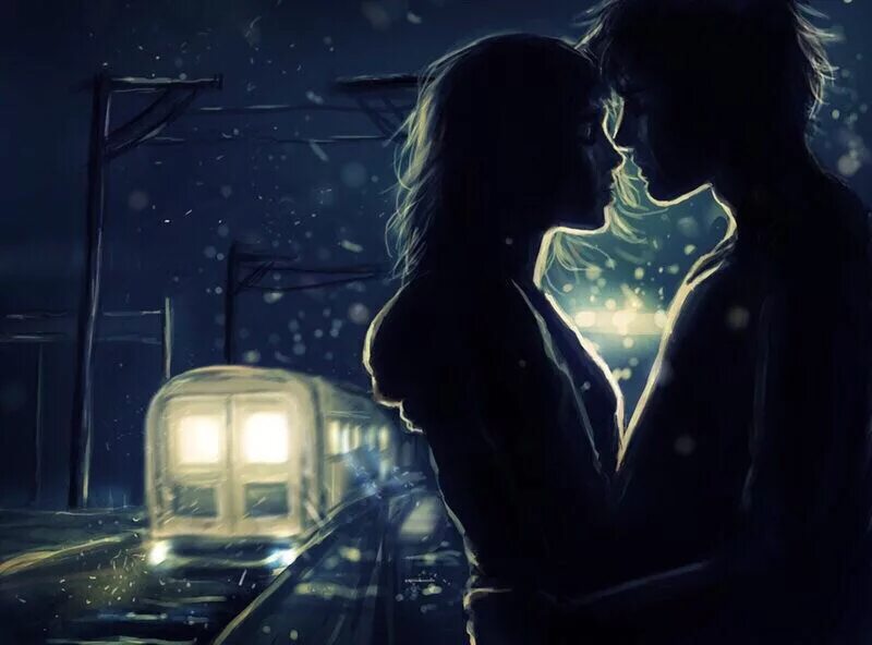 разлука фэнтези. разлука гифки. влюбленные в темноте. мужчина грустит о женщине. парень и девушка стоят спиной.