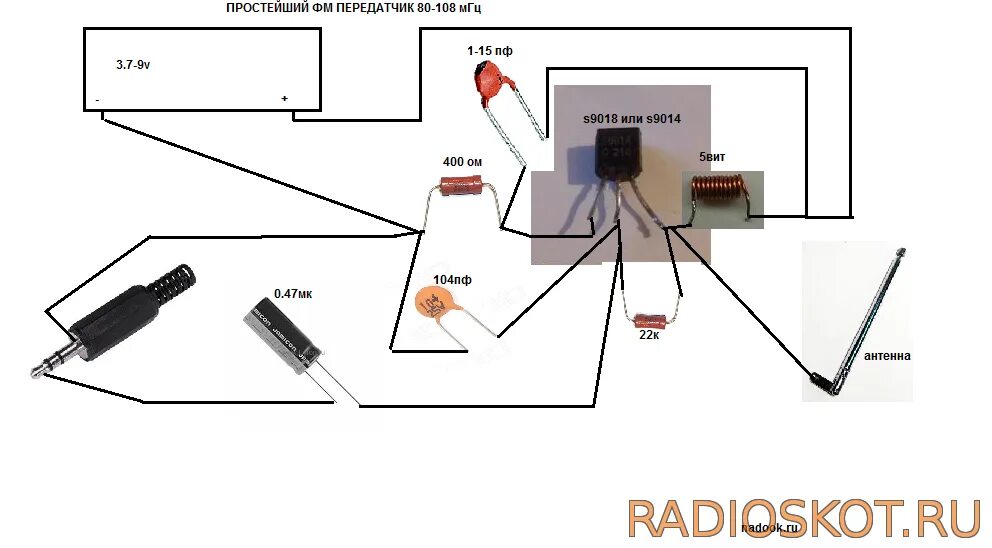 Фм радио своими руками. Схема простого передатчика и приемника. ФМ передатчик на 1 транзисторе. Схема ФМ усилителя для антенны радиоприемника. Схема приемника и передатчика радиосигнала.