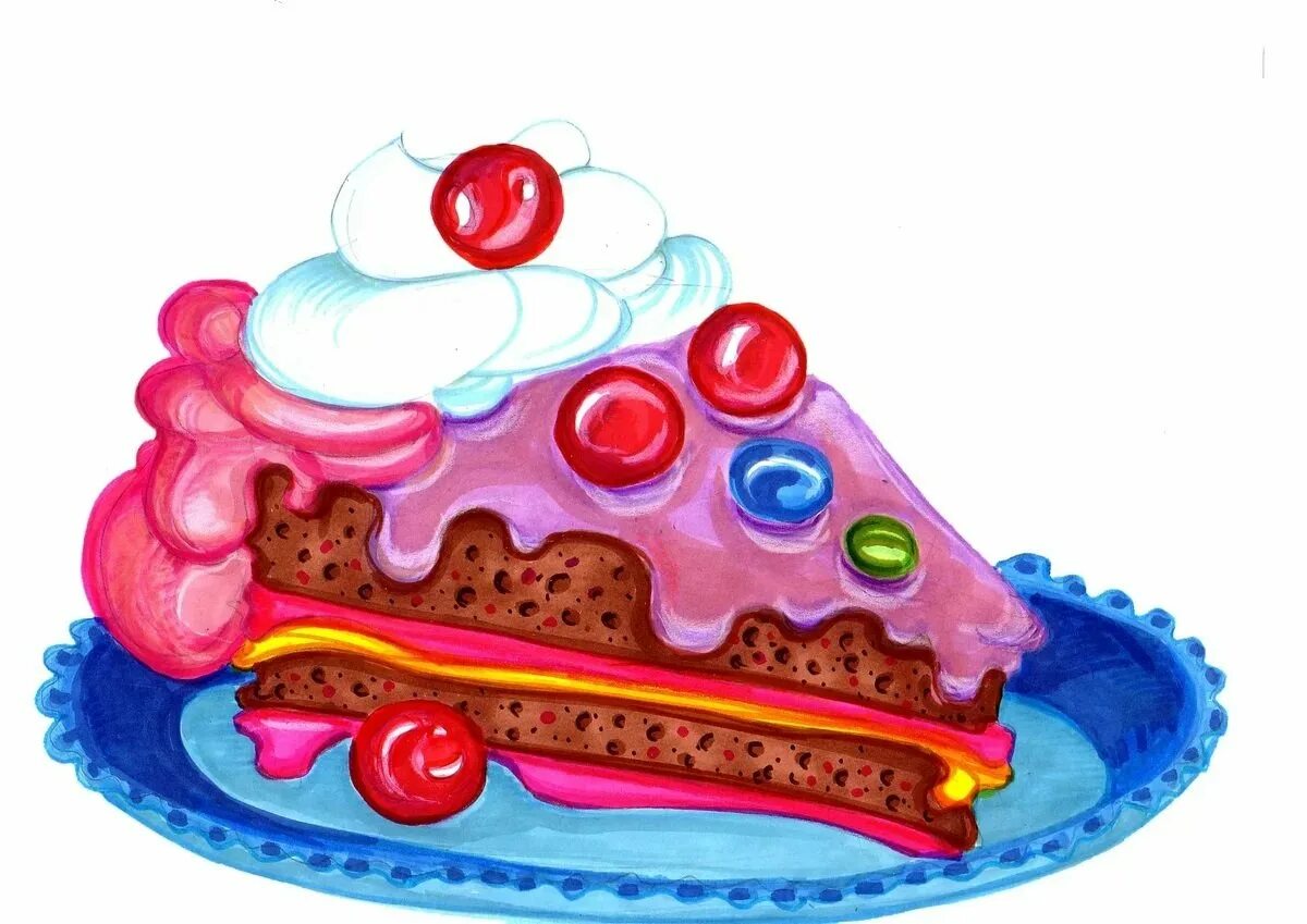Кусок торта на тарелке рисунок. Торт мультяшный. Кусок торта. Сладости для детей. Кусок торта рисунок.
