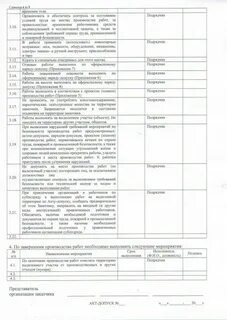 Акт допуск образец монтажные работы