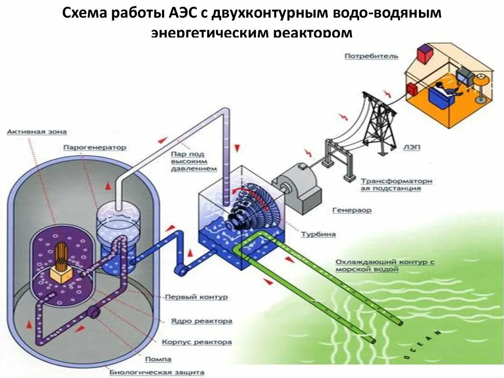 Система охлаждения реактора. Принцип работы электростанции схема. схема ядерного реактора ввэр. принцип работы атомной электростанции схема. парогенератор тепловая схема ввэр.
