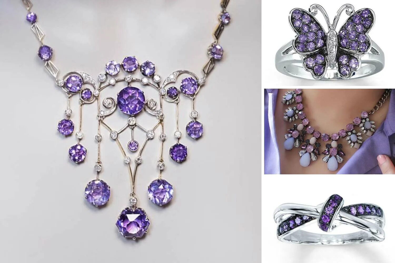 Фиолетовые украшения. Фиолетовое колье. Красивое колье. Колье. Фиолетовая бижутерия.
