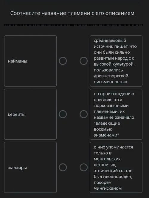 Соотнести название племени по геополичес4и принципу.