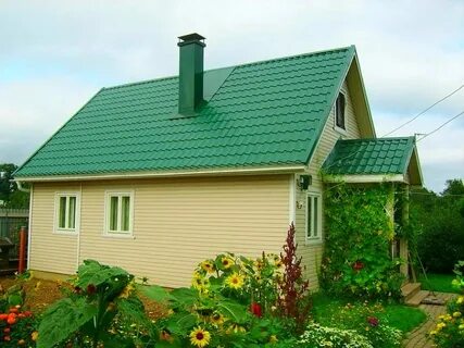 Крыша металлочерепица зеленый