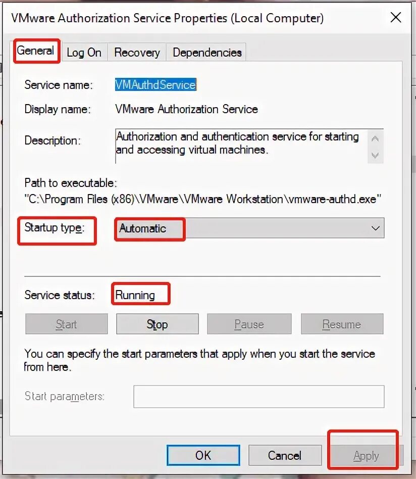 Vmware authorization service