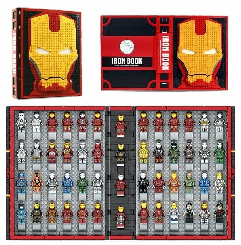 конструктор sy super heroes 1361 "книга железного человека". конструктор sy sy1461 книга человека паука. книга люди конструкторы. спайдер бук лего лепин. Sy1361 sy коллекция из 52 минифигурок железного человека iron book.