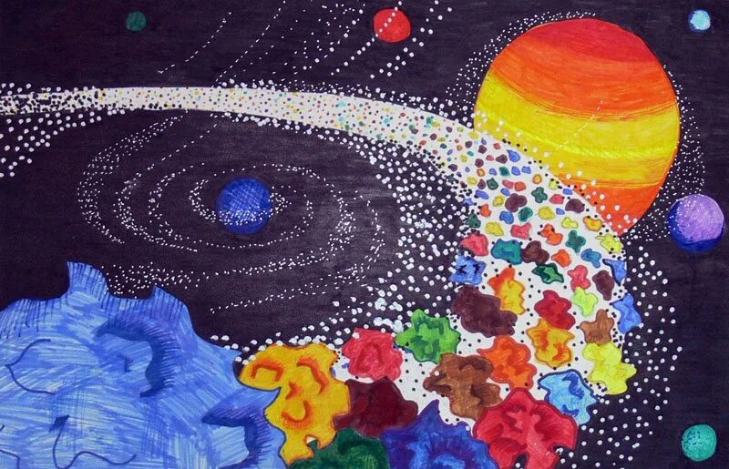 Детское творчество космос. Рисунок на тему космос. Рисунок на космическую тему. Детские рисунки на тему космос. Рисование для детей космос.