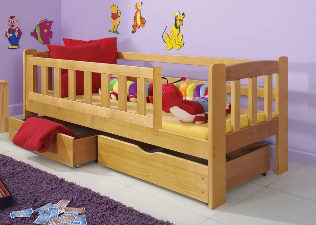 Детские кровать можно. Кровать детская Джерри массив. Кровать для дошкольника.