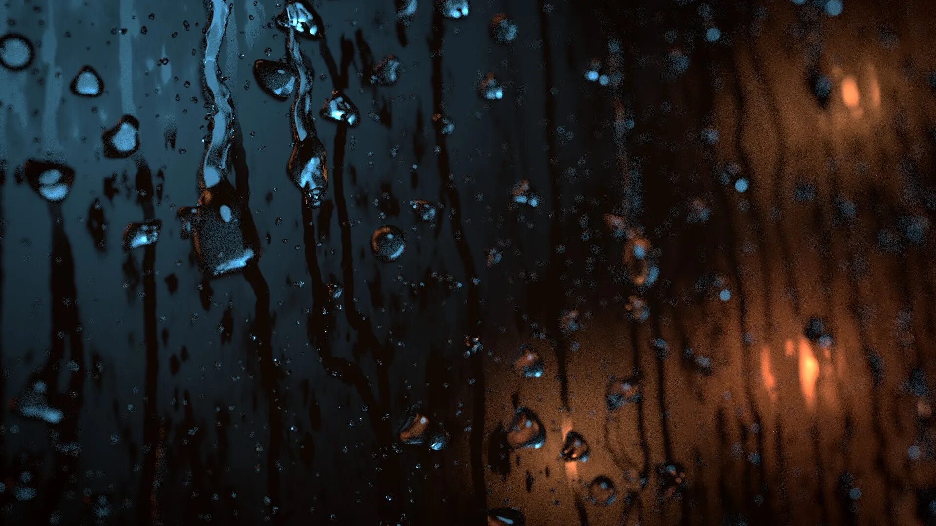 В темных каплях дождя. Капли на стекле. Капли дождя. Фон дождь. Капли дождя на окне.