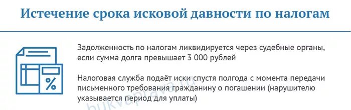 Налог уплачен позже срока. Срок давности по налогам. Срок исковой давности по налогам. Срок исковой давности по налогам для физических. Срок давности по налоговой задолженности.