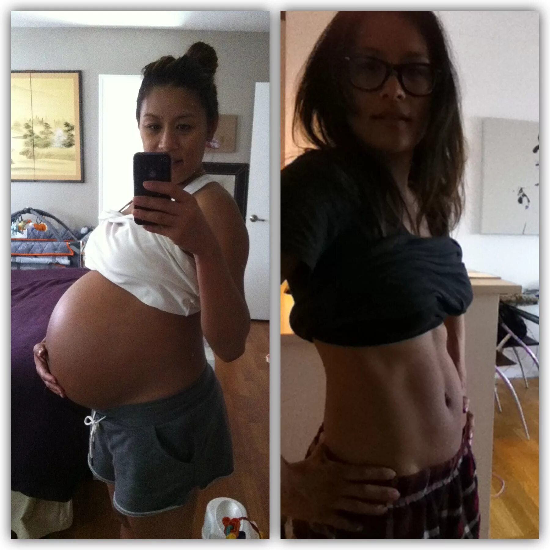 Pregnant after. Pregnancy transformation before and after.
