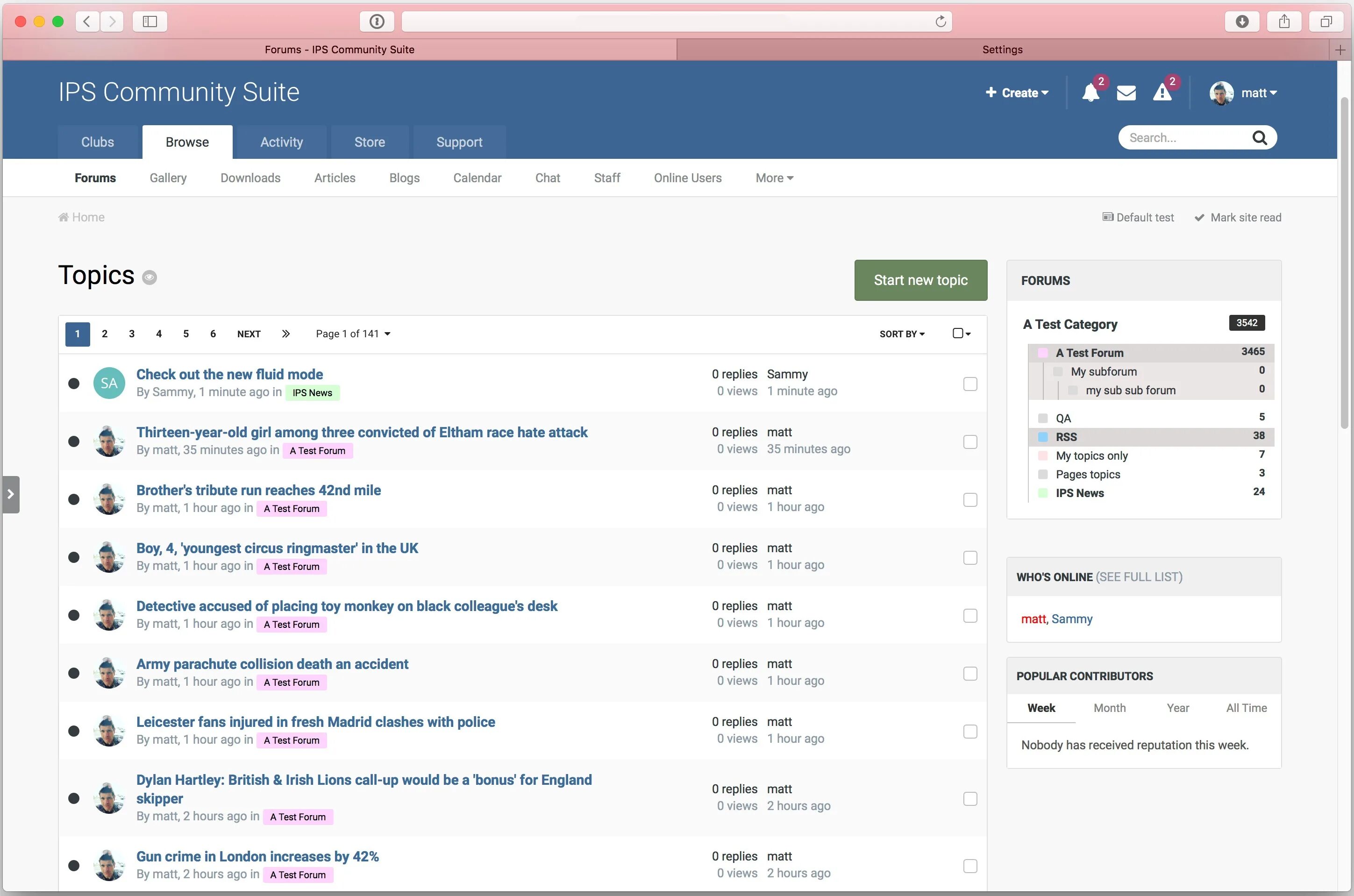 IP forum. Simlicity IPS Invision community. Hourly view.