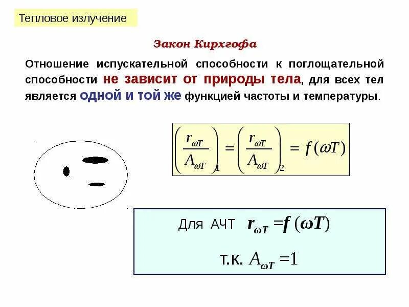 Закон Кирхгофа для теплового излучения. Закон Кирхгофа для теплового излучения формула. Отражательная способность тела. Тепловое излучение. 10 тепловое излучение