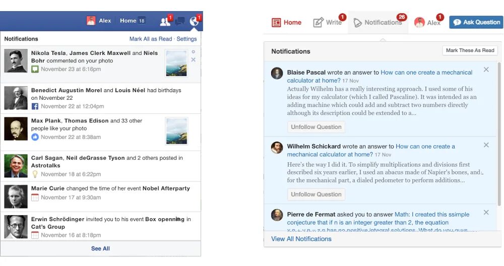 Notification ui. Notification design. facebook уведомления. ux notification panel.