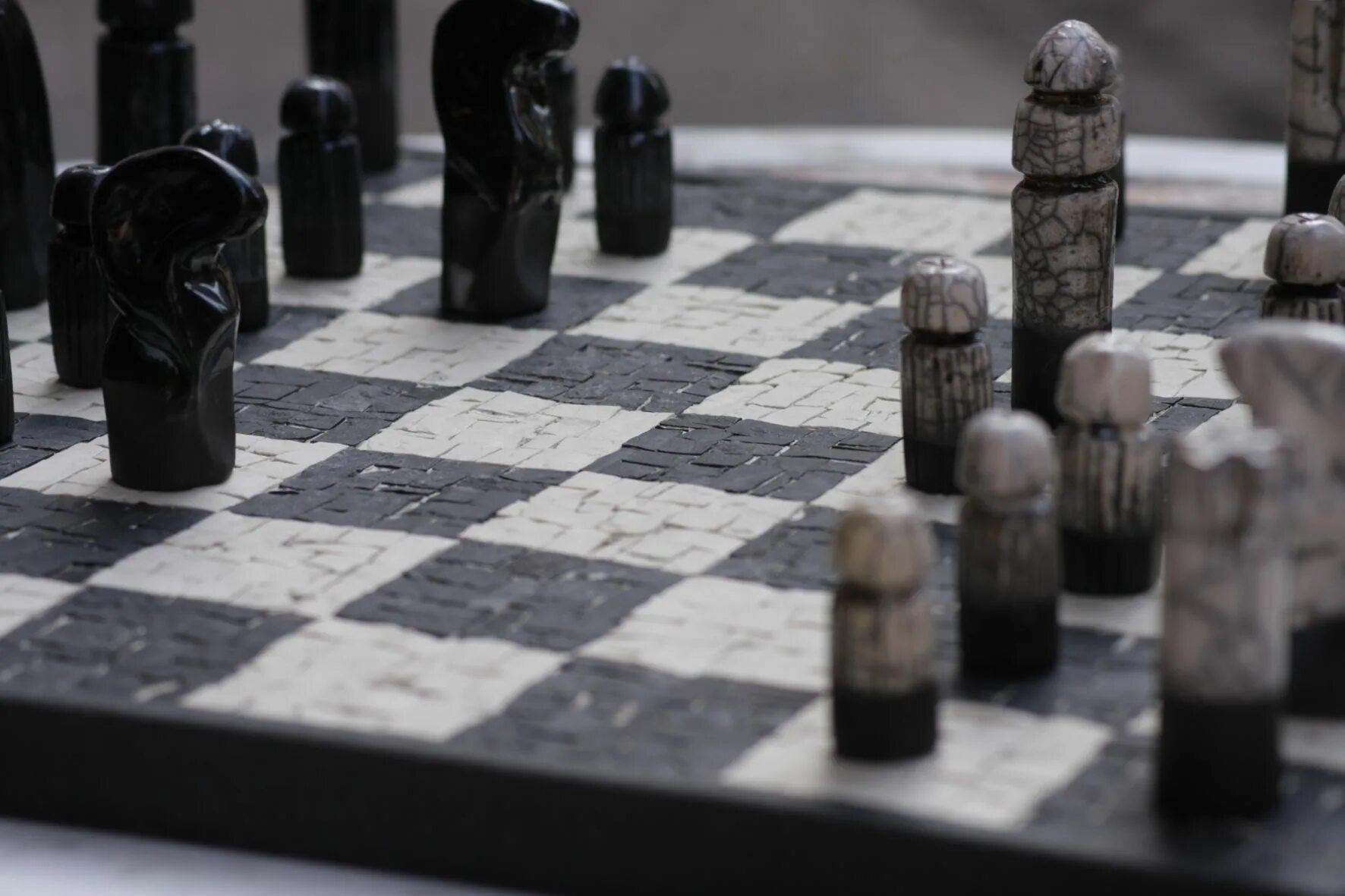 He this chessboard in an antiques shop