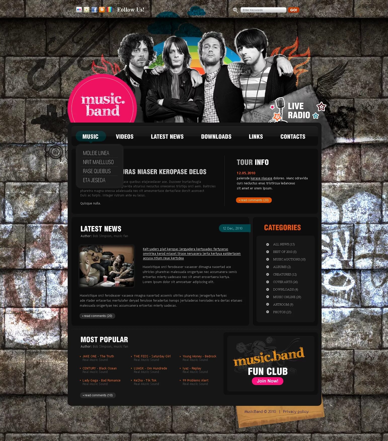 Сайты с музыкой ссылки. Макет музыкального сайта. Дизайн сайта музыки. Шаблон музыкального сайта. Шаблон сайта для музыкальной группы.