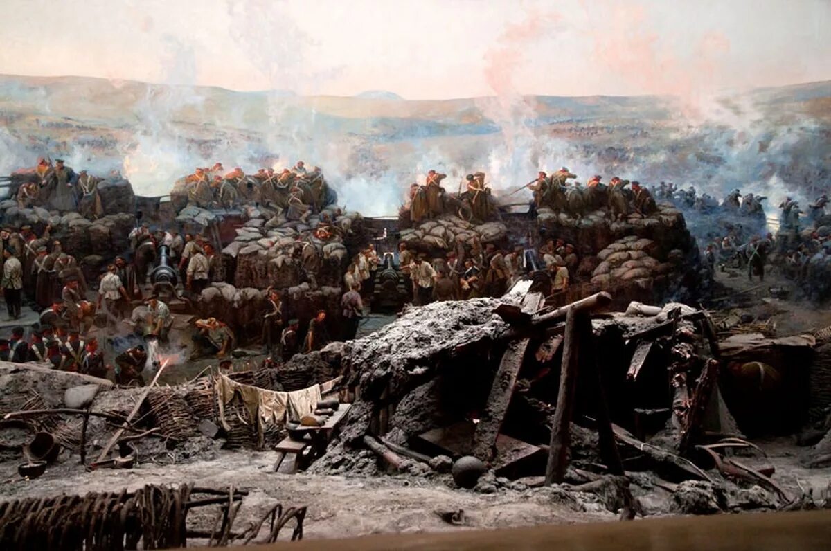 Завершение обороны севастополя. Рубо оборона Севастополя панорама. Оборона Севастополя 1854-1855 Рубо.